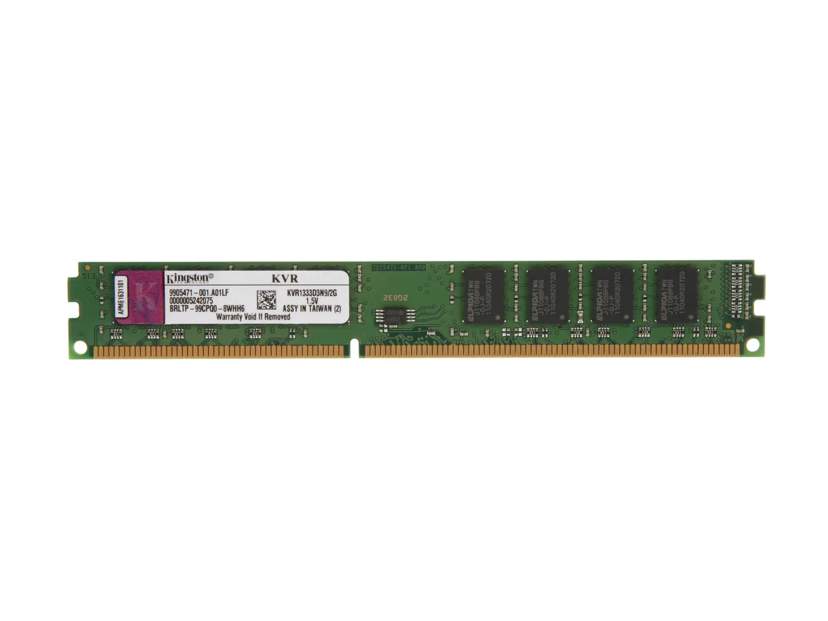 Kingston Technology Corp. Kingston Technology Corp. KVR1333D3N9/2G 2GB DDR3 1333 CL9 memory upgrade — product photo