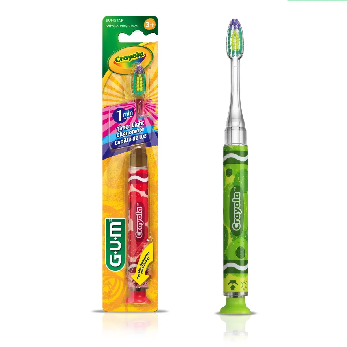  GUM 00-006958-000 Crayola Timer Light Kids Soft Toothbrush oral care — product photo