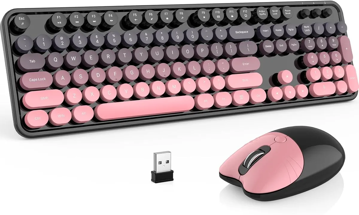 TUKO TUKO Wireless Keyboard and Mouse Combo - Pink Gradient — produktbild