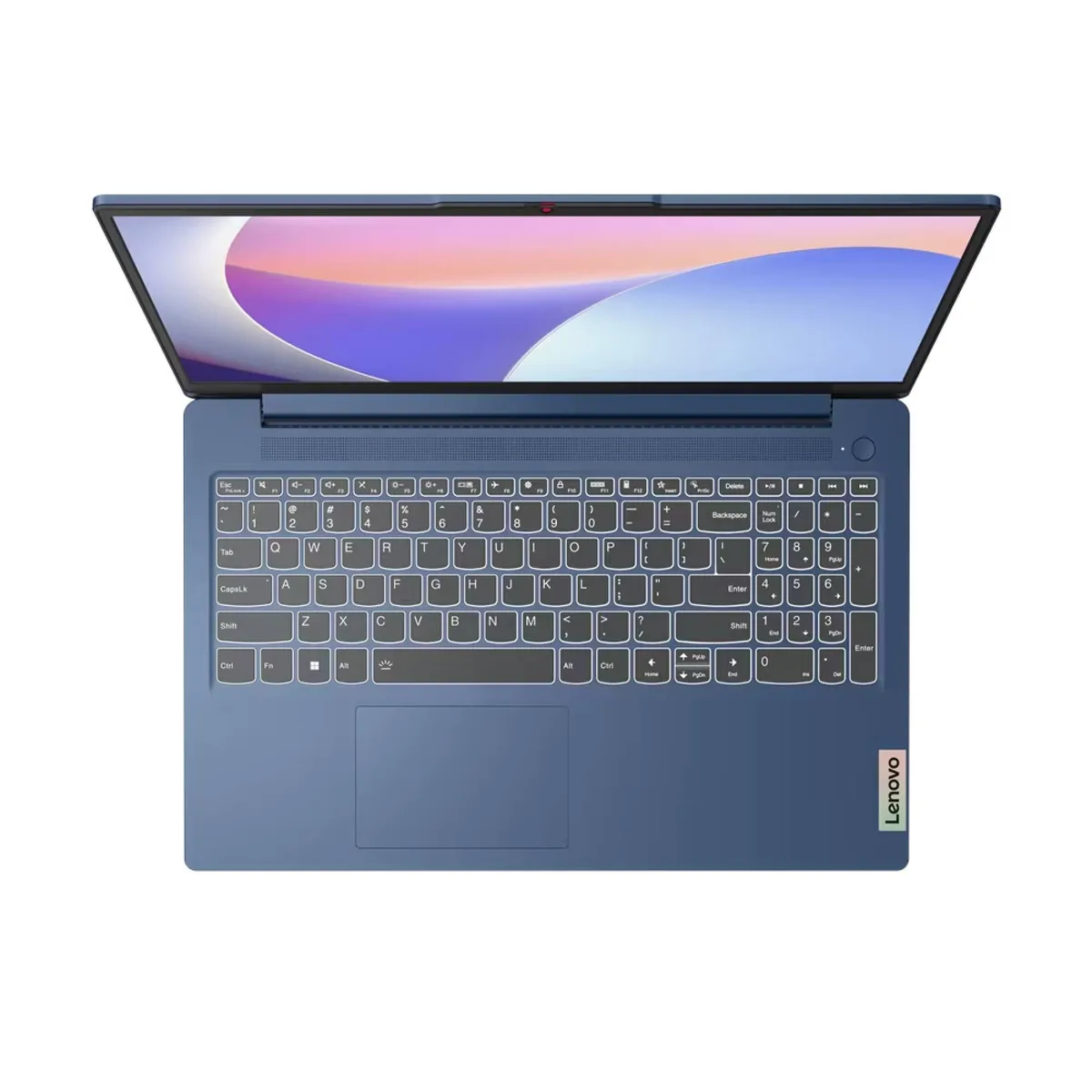 Silver Lenovo Ideapad Slim 3 15.6 inch laptop closed on white background