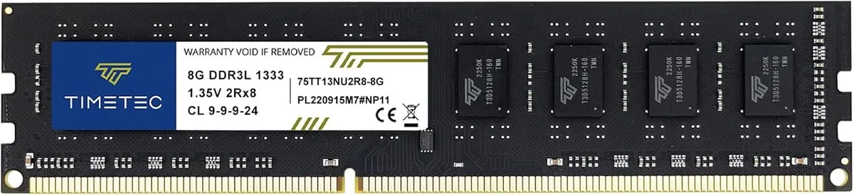 Timetec Timetec 8GB DDR3 1333MHz PC3-10600 CL9 1.5V/1.35V 240-pin UDIMM desktop RAM — product photo