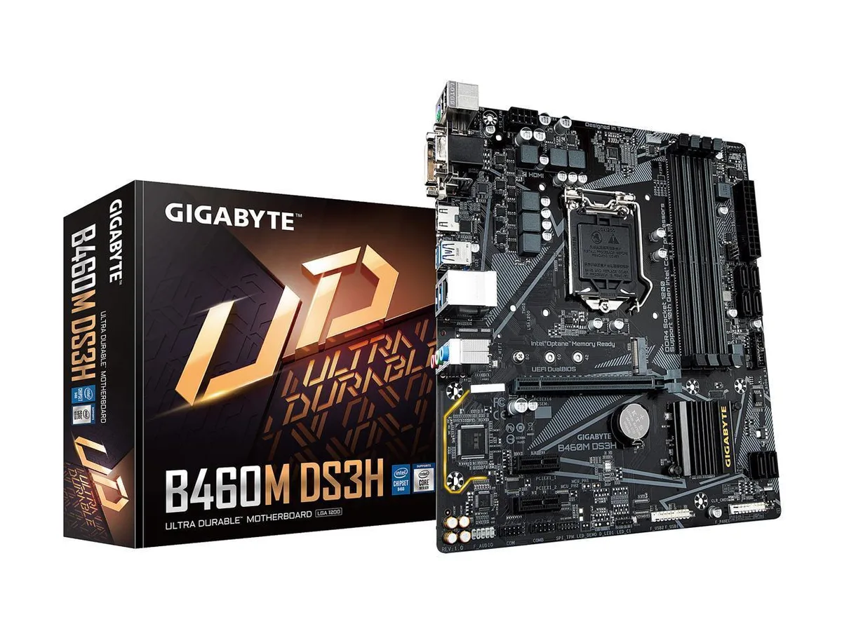 Green micro-ATX motherboard with silver heatsinks and black PCB