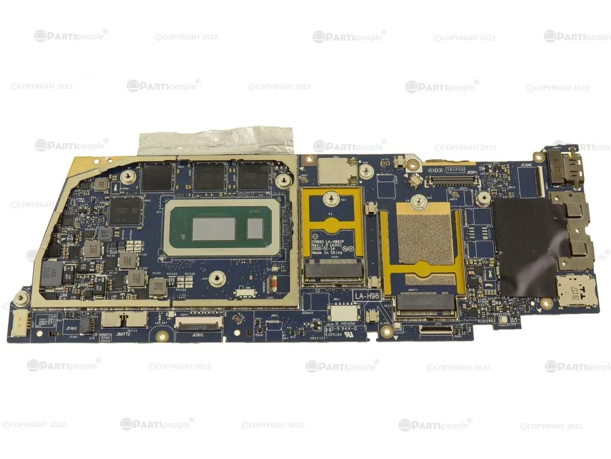 Green Dell Latitude 9510 motherboard with soldered i7-10810U CPU and 16GB RAM