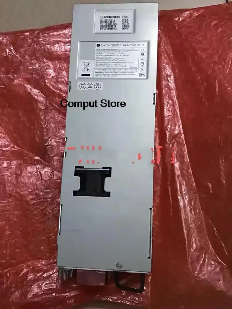 Rectangular silver ATX power supply unit with ventilation grille and label showing 350W POE