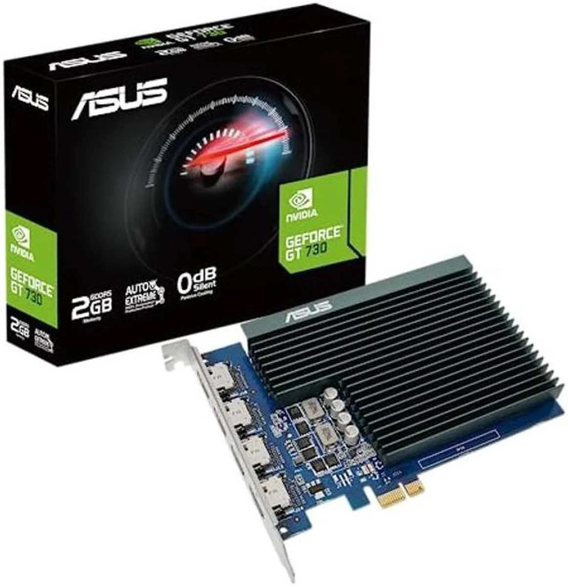 ASUS ASUS GeForce GT 730 2GB GDDR5 4×HDMI passive single-slot graphics card — photo du produit