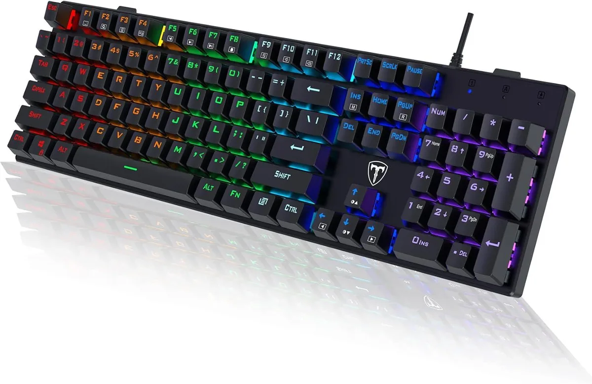 TUKO TUKO Mechanical Gaming Keyboard 104 Keys Blue Switch RGB Wired — product photo