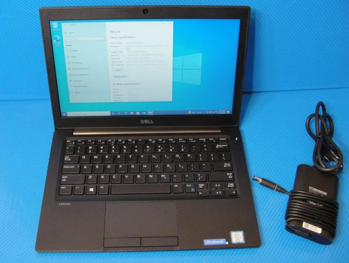 Black Dell Latitude E7280 laptop, 12.5 inch non-touch screen, matte finish