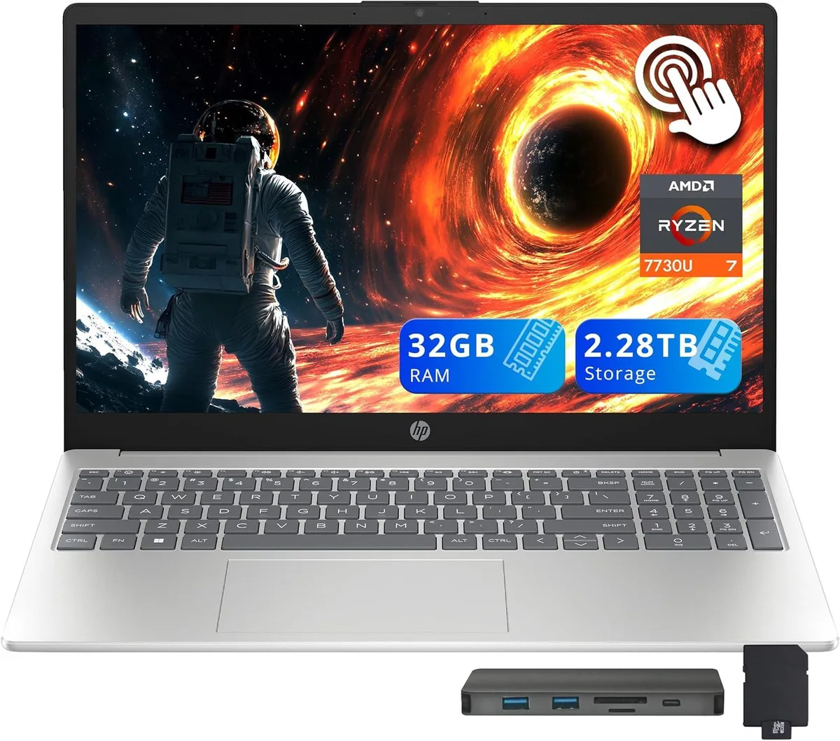 HP HP 15.6" FHD Touch Laptop Ryzen 7 7730U 32GB 2TB SSD Silver — תמונת המוצר