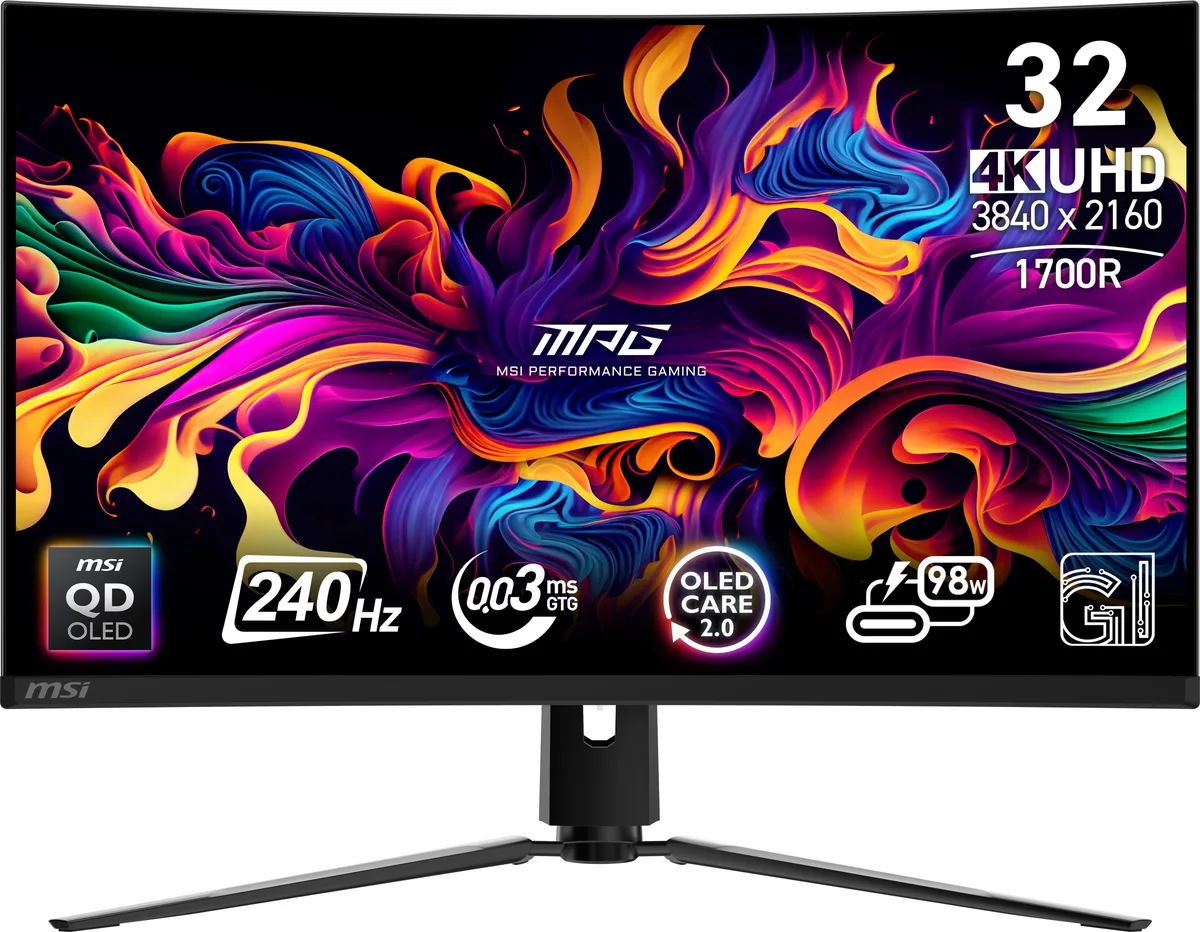 MSI MSI MPG 321CURX QD-OLED 32" 4K 240Hz gaming monitor — product photo