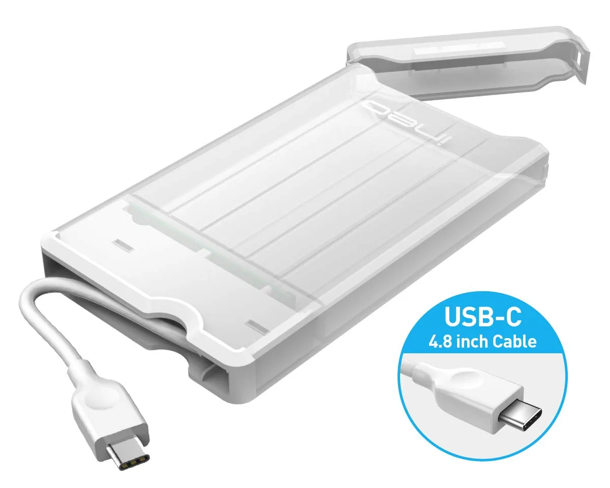 Corn Electronics Corn Electronics 2.5" USB 3.1 Gen 2 Type-C (10Gbps) Tool-Free SATA Drive Enclosure C2573c — produktbild
