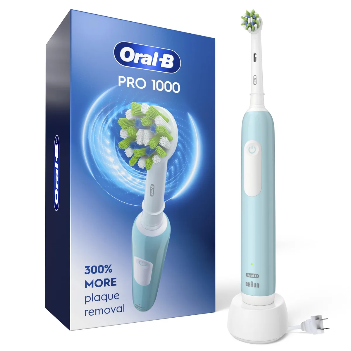  Oral-B Pro 1000 CrossAction Electric Toothbrush Green — product photo