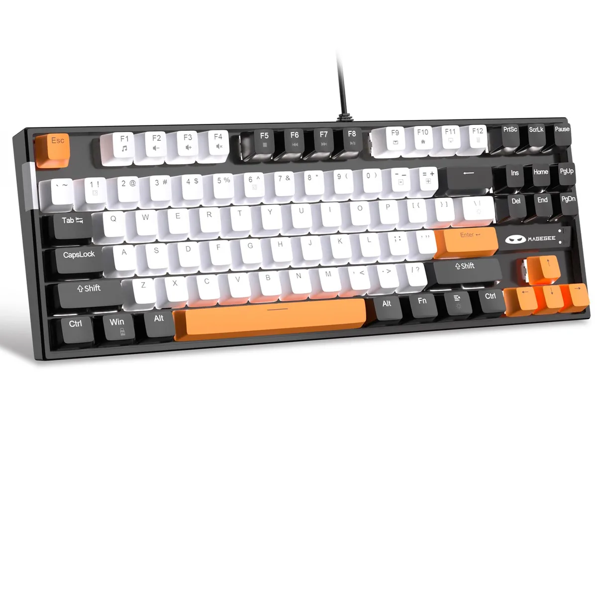 Redragon 75% Mechanical Gaming Keyboard Yellow Switch White LED 87 Keys White/Black — foto do produto