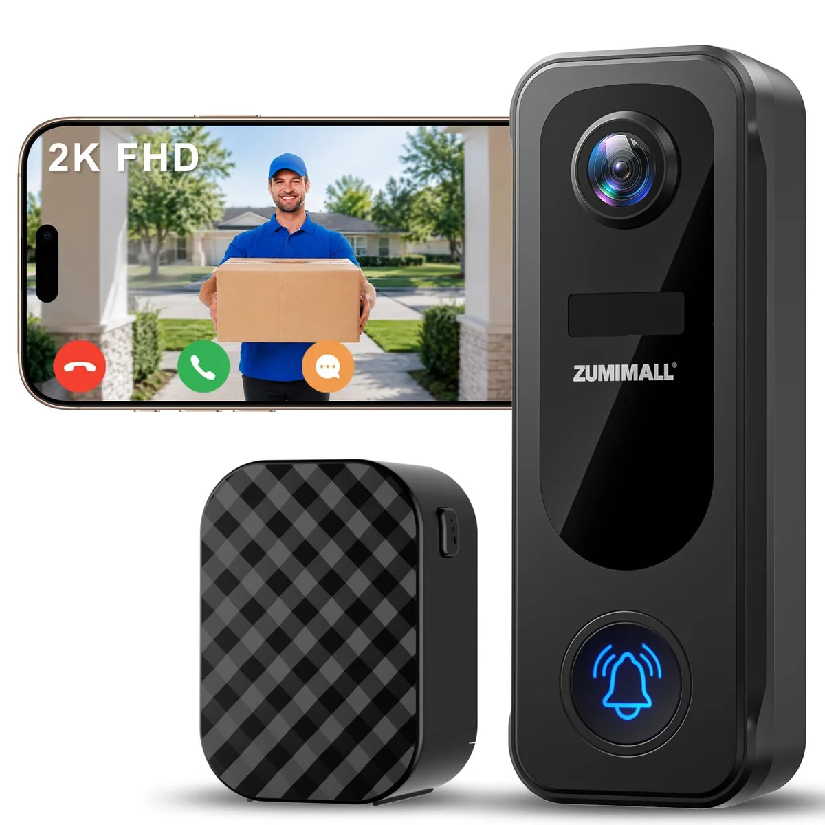  Clover P8 2K Wireless Surveillance Doorbell with Chime — снимка на продукта