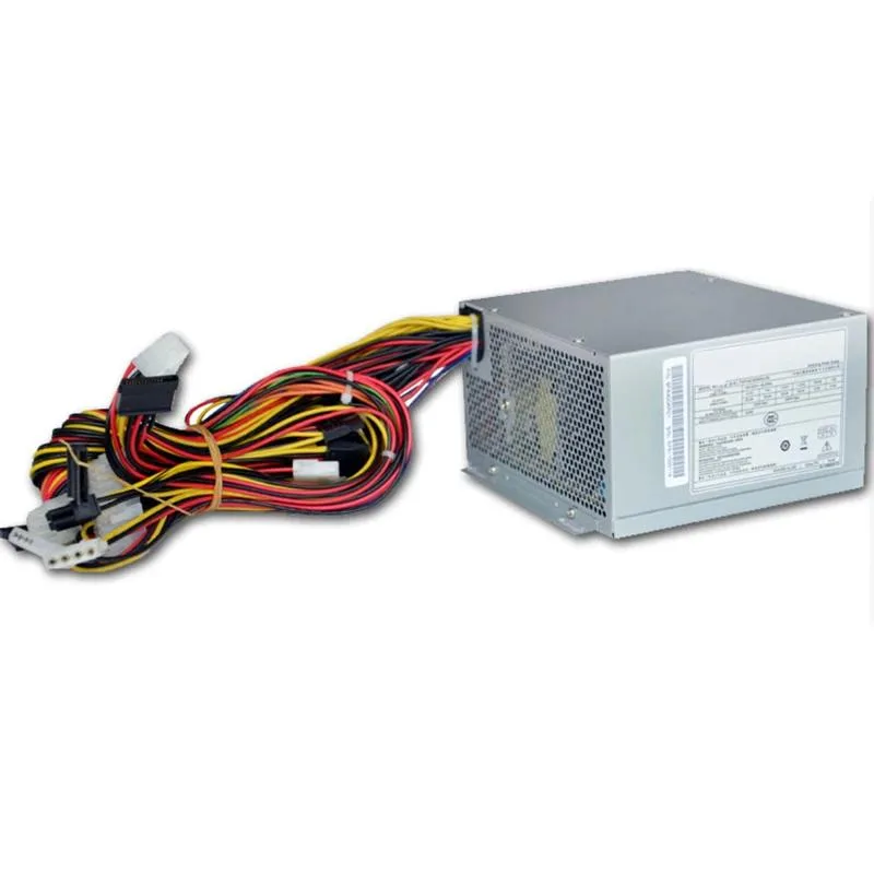 Silver rectangular ATX power supply unit with fan grille