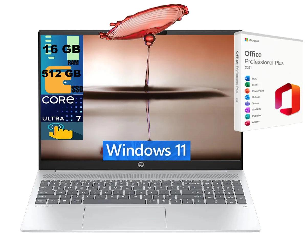 HP HP OmniBook 5 16 laptop Ultra 7 255U 16GB 512GB 16" Touchscreen — zdjęcie produktu