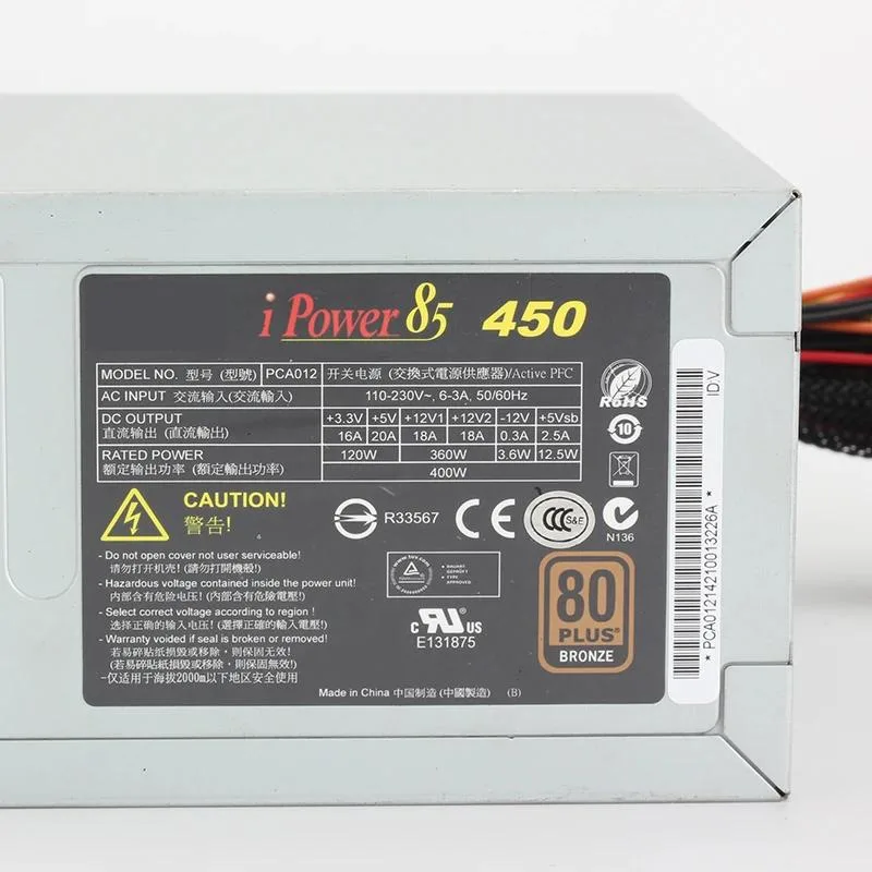 KHACHIMO KHACHIMO 80Plus Gold 400W ATX Power Supply Power85 — photo du produit