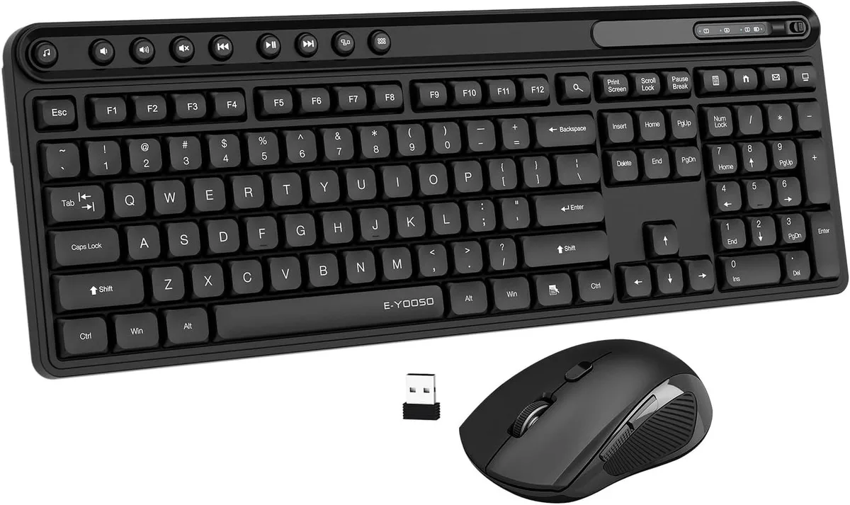 TUKO TUKO Wireless Keyboard and Mouse Combo 2.4GHz 14 Media Keys 5 DPI — product photo