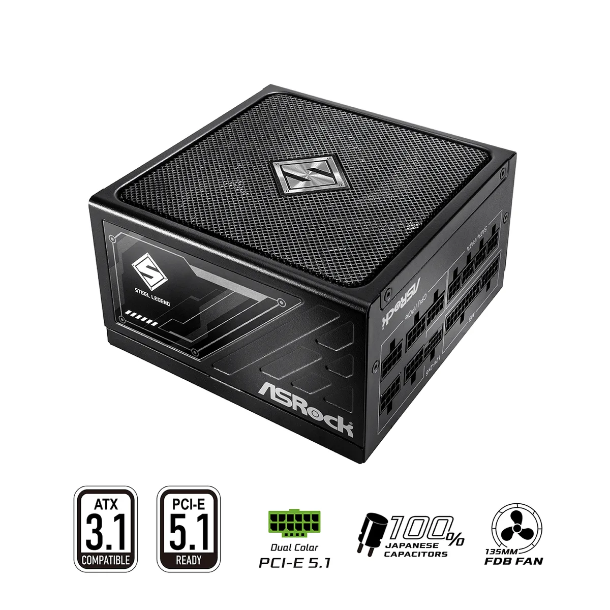 ASRock ASRock SL-1000G 1000W ATX3.1 PCIe5.1 Full Modular Power Supply — product photo