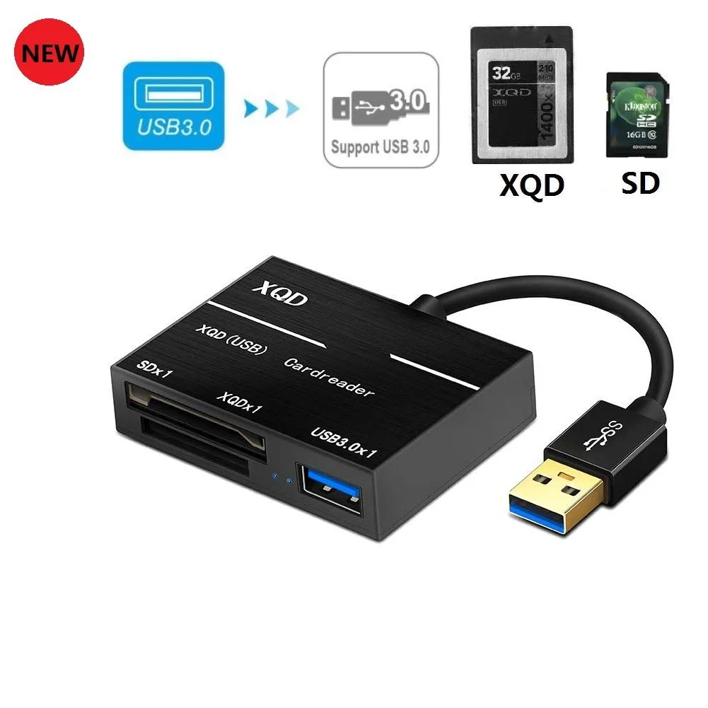 LUOM LUOM PB-7598 XQD/SD Dual Slot Card Reader USB 3.0 Black — product photo