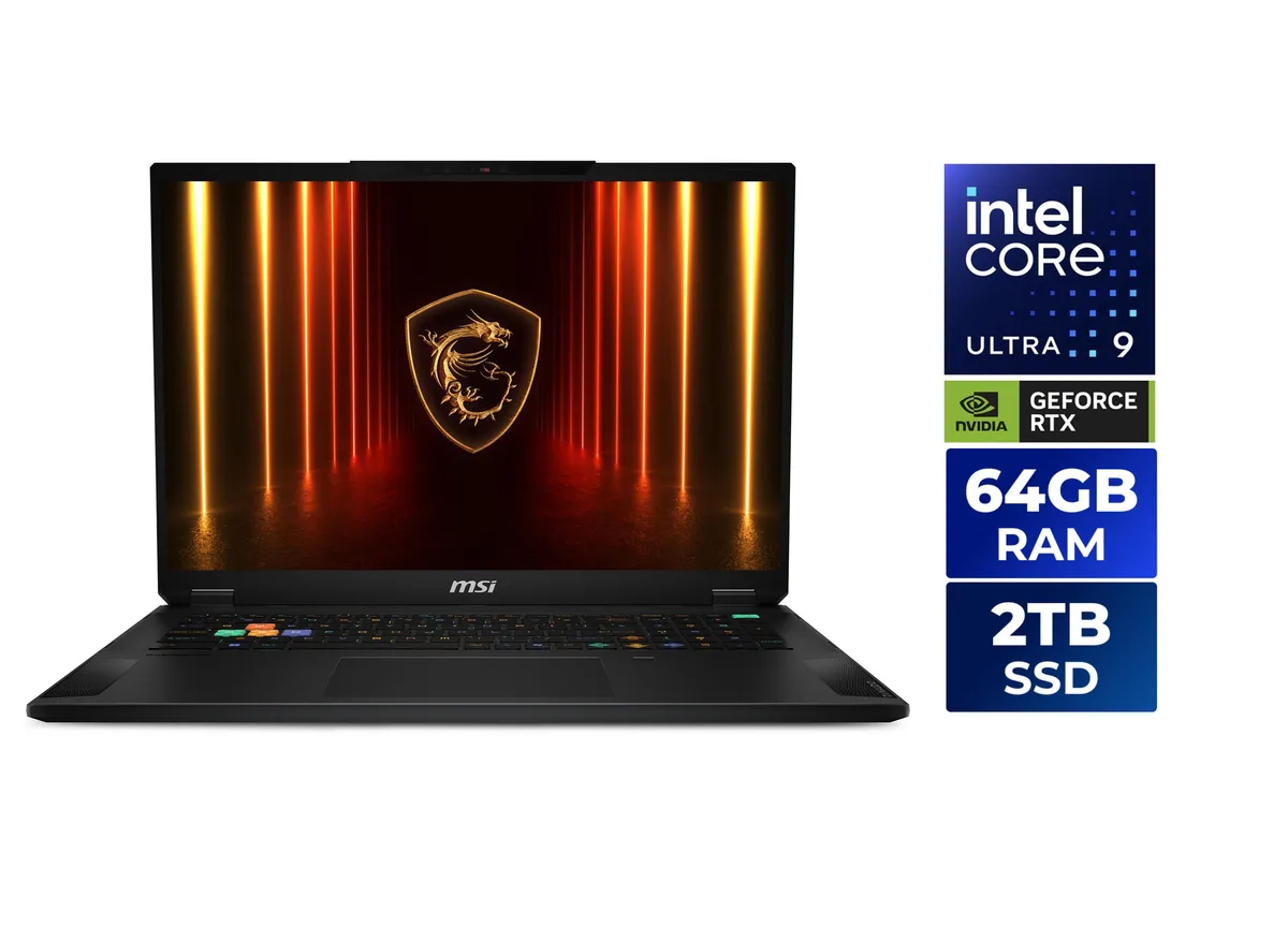 Midnight Black 18 inch gaming laptop with slim profile