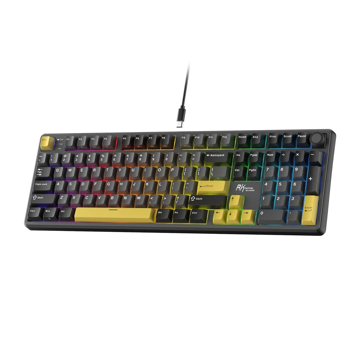 Redragon X104 Full Size Mechanical Gaming Keyboard 104 Keys Tactile Switch Aluminum Keycaps RGB Black — foto del producto