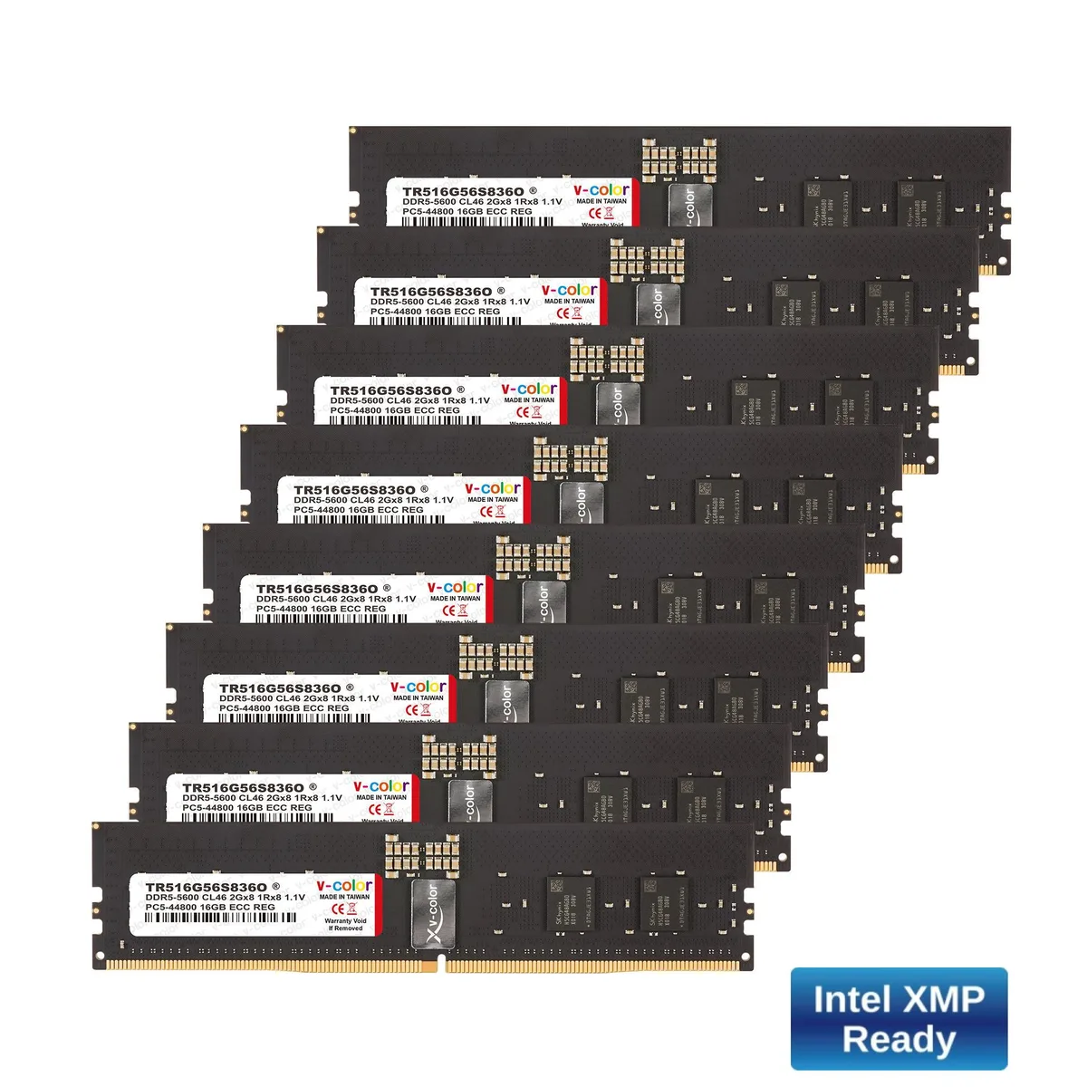 V-color V-color TR516G56S836O 128GB (16GBx8) DDR5 5600 CL36 OC R-DIMM ECC Registered memory upgrade — fotografija proizvoda