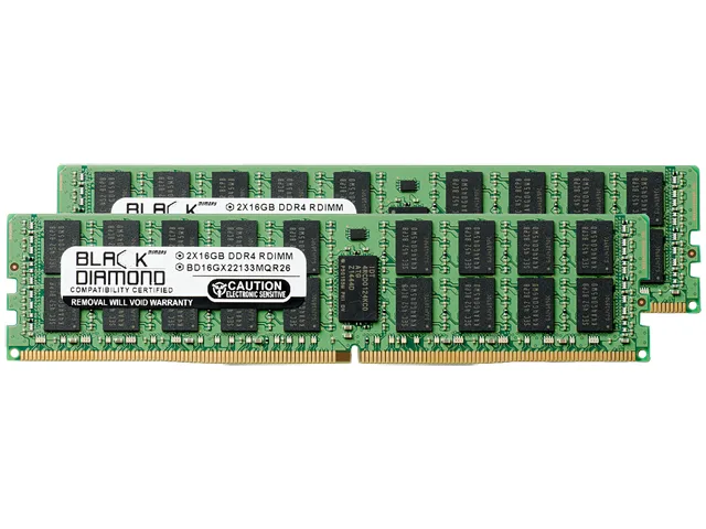 Black Diamond Memory Black Diamond Memory BD16GX22133MQR26 32GB (2 x 16GB) DDR4 2133 ECC Registered server RAM — product photo