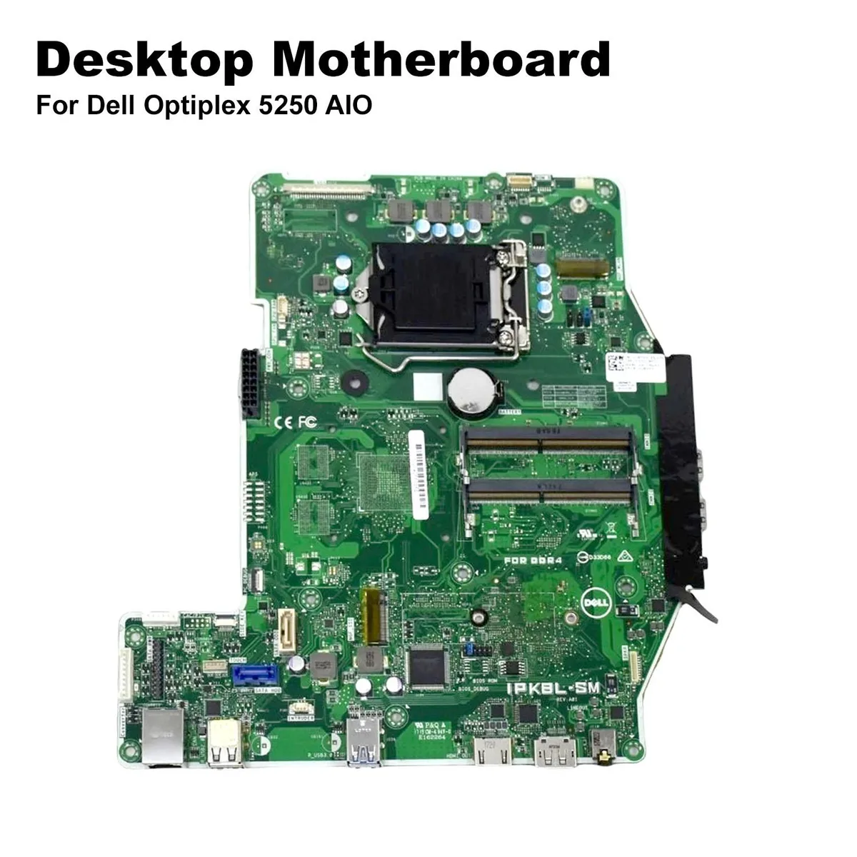 Green rectangular motherboard with silver LGA 1151 socket and multiple connectors