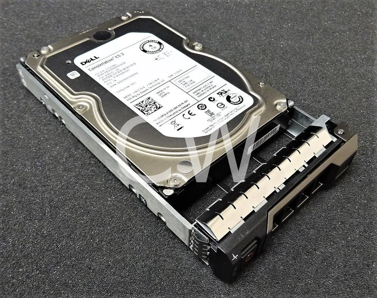 Silver 3.5 inch SAS hard drive with circuit board visible