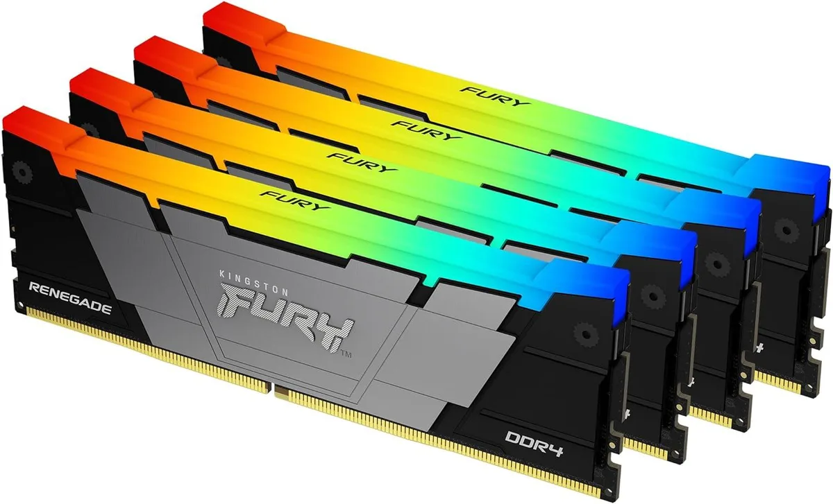 Kingston Technology Corp. Kingston Technology Corp. Fury Renegade RGB 32GB (4x8GB) DDR4 3600 CL16 desktop RAM — product photo