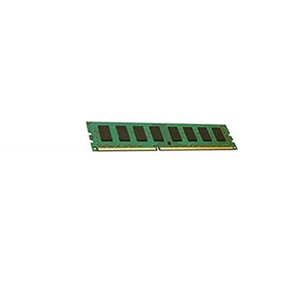 Green circuit board with black memory chips and gold edge connectors