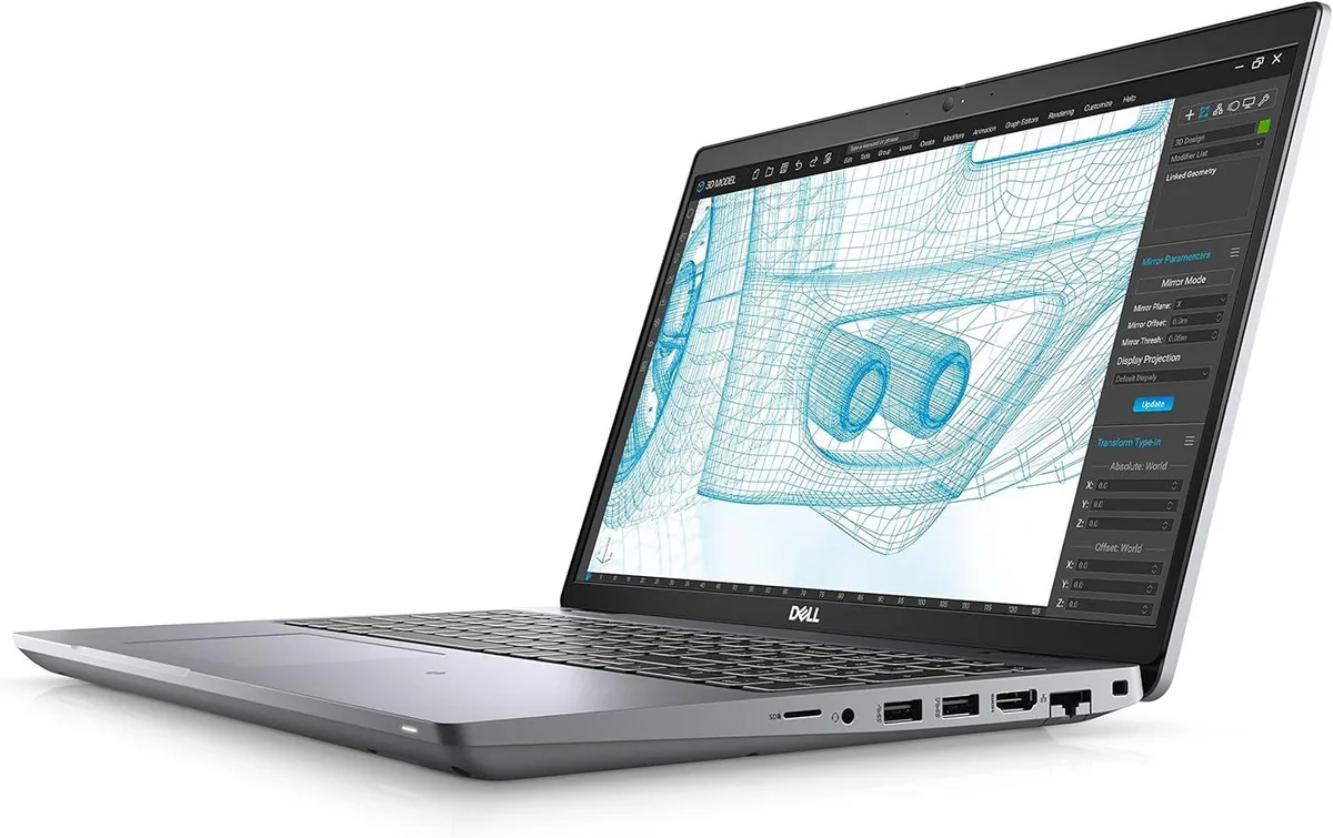 Silver Dell Precision 3561 laptop, 15.6 inch non-touch screen, includes charger
