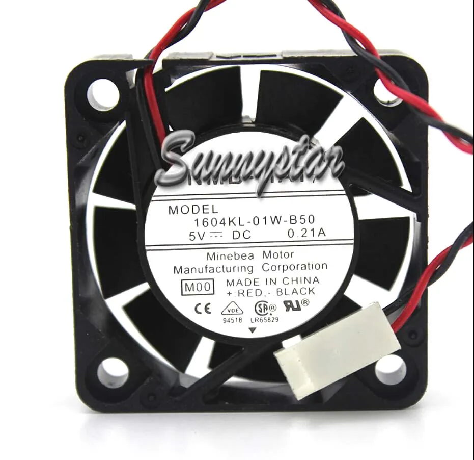 Black 40mm square CPU cooler with ball bearing fan and two-wire connector