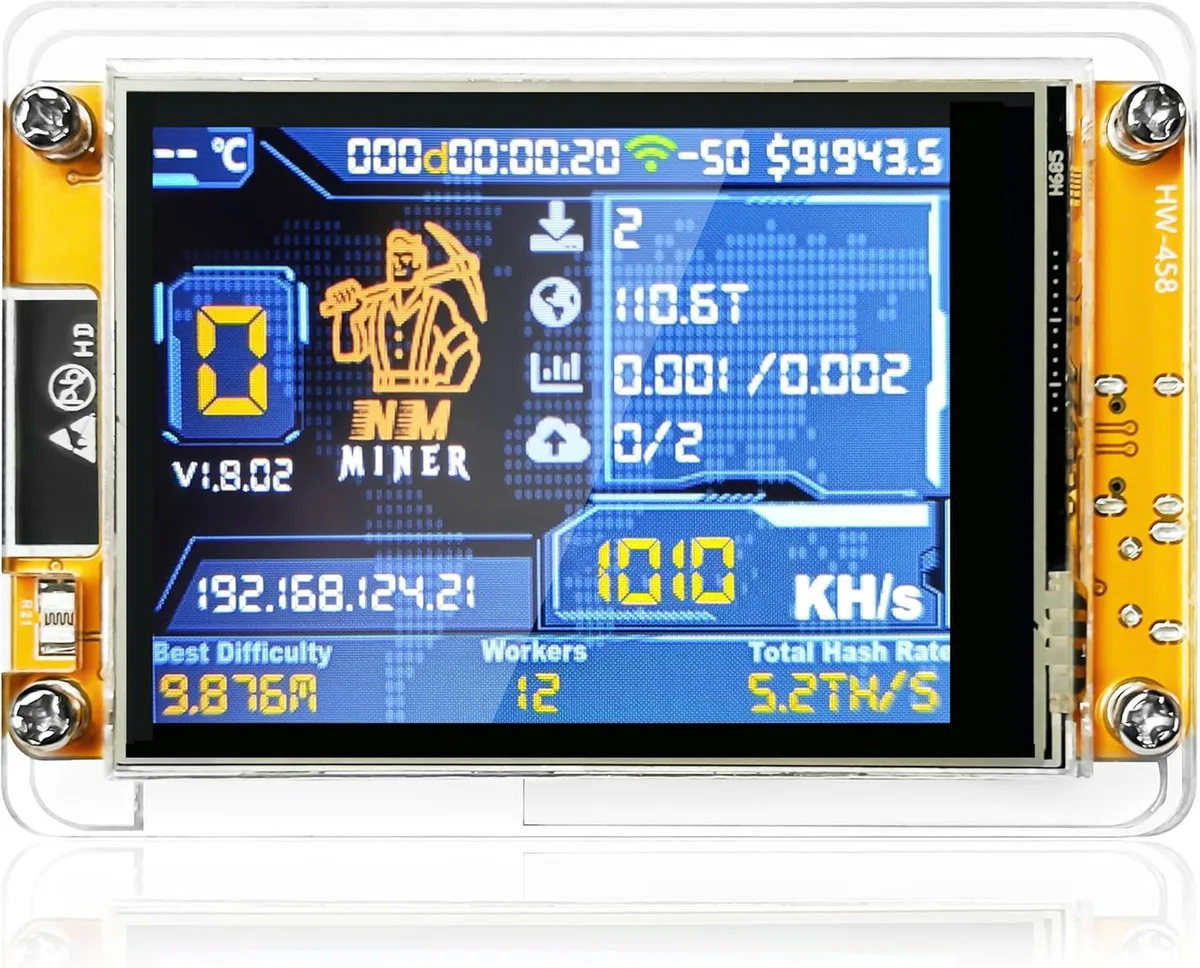 MCDODO MCDODO NerdMiner V2 ESP32 2.8 Display 1030KH/s BTC Solo Miner — 商品照片