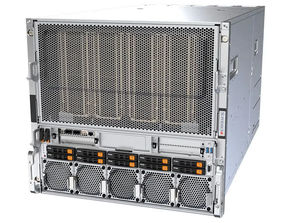 Supermicro Supermicro SYS-A21GE-NBRT-G1 10U rack server dual Xeon 8570 2.3TB DDR5 8x B200 GPU — product photo