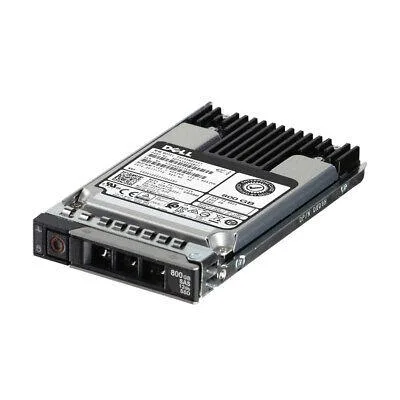 Silver 2.5 inch SAS enterprise SSD with Dell label