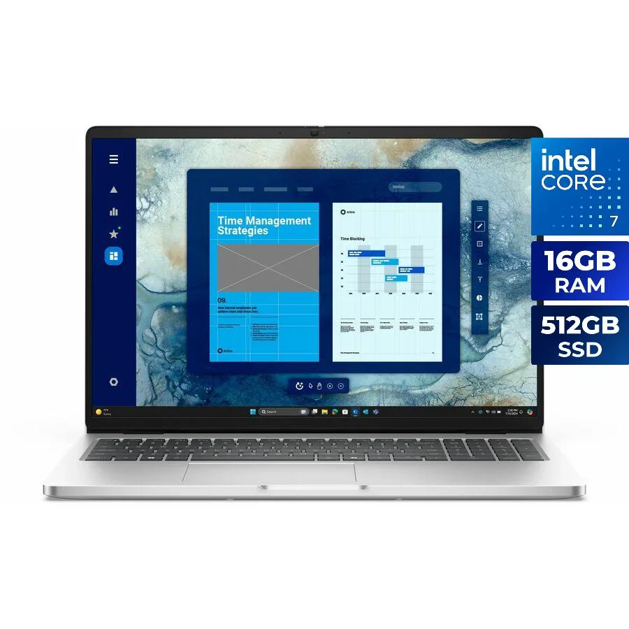 Silver 16.0 inch laptop closed on a plain background