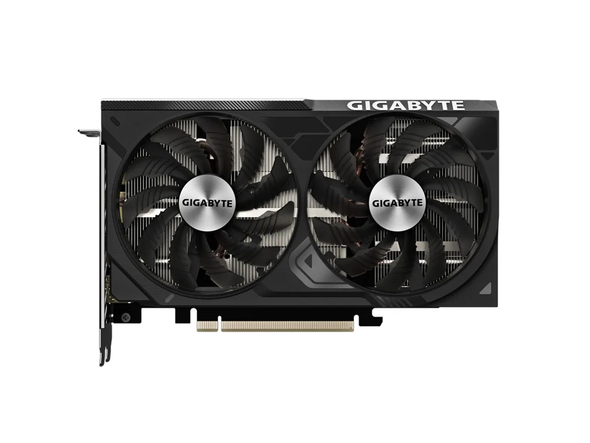 Refurbished GIGABYTE RTX 4070 graphics card with dual WINDFORCE fans and metal backplate