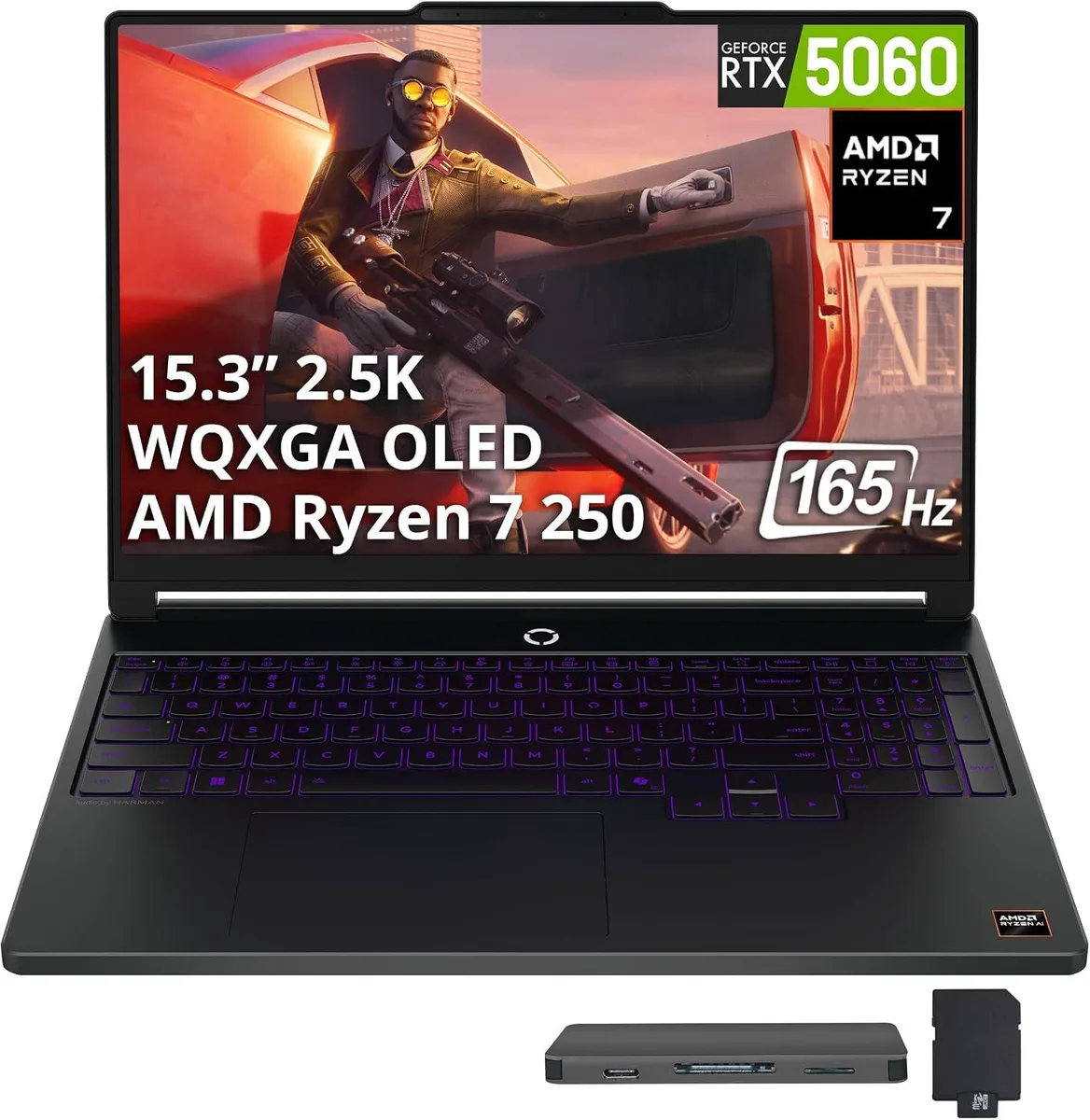 Lenovo Legion 15.3 inch Eclipse Black gaming laptop with 1-zone RGB backlit keyboard