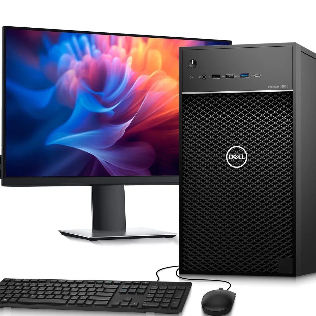DELL DELL Precision 3630 Tower Desktop PC, i7-8700, 16GB DDR4, 1TB SSD, 24" Monitor — product photo
