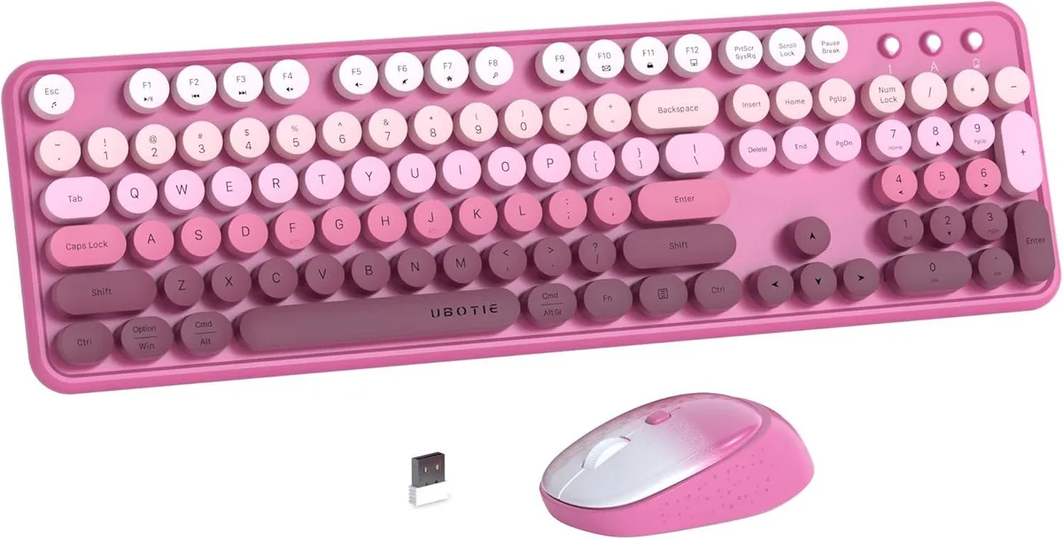 TUKO TUKO Rosy Gradient Wireless Keyboard & Mouse Combo — produktbild