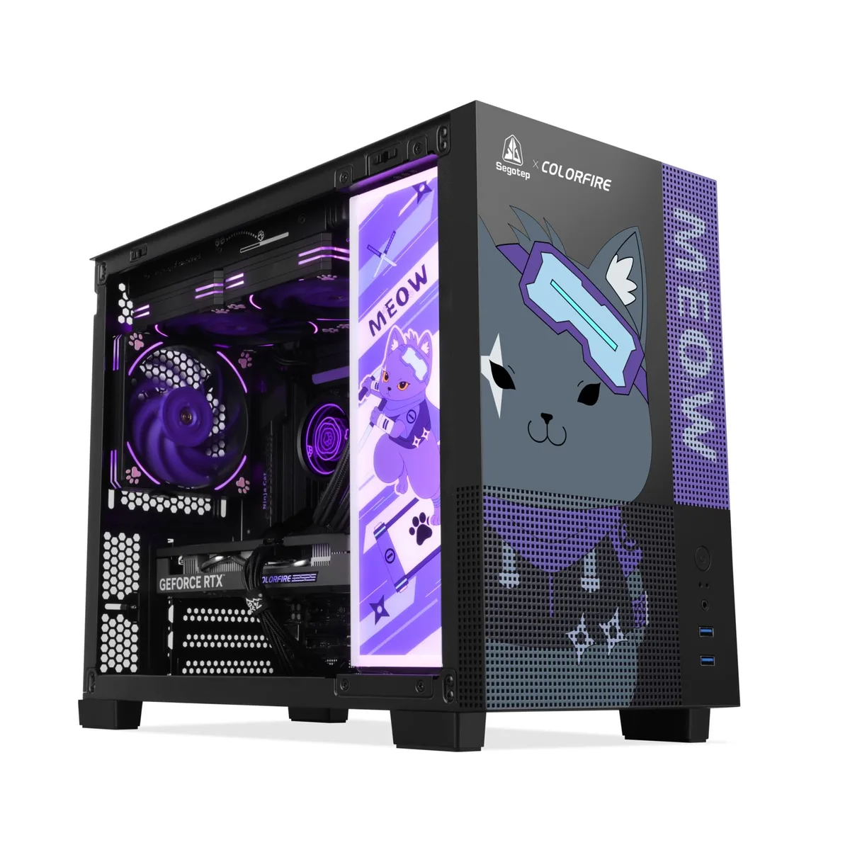 segotep segotep Memphis-S Ninja Meow M-ATX PC Case Orange — product photo