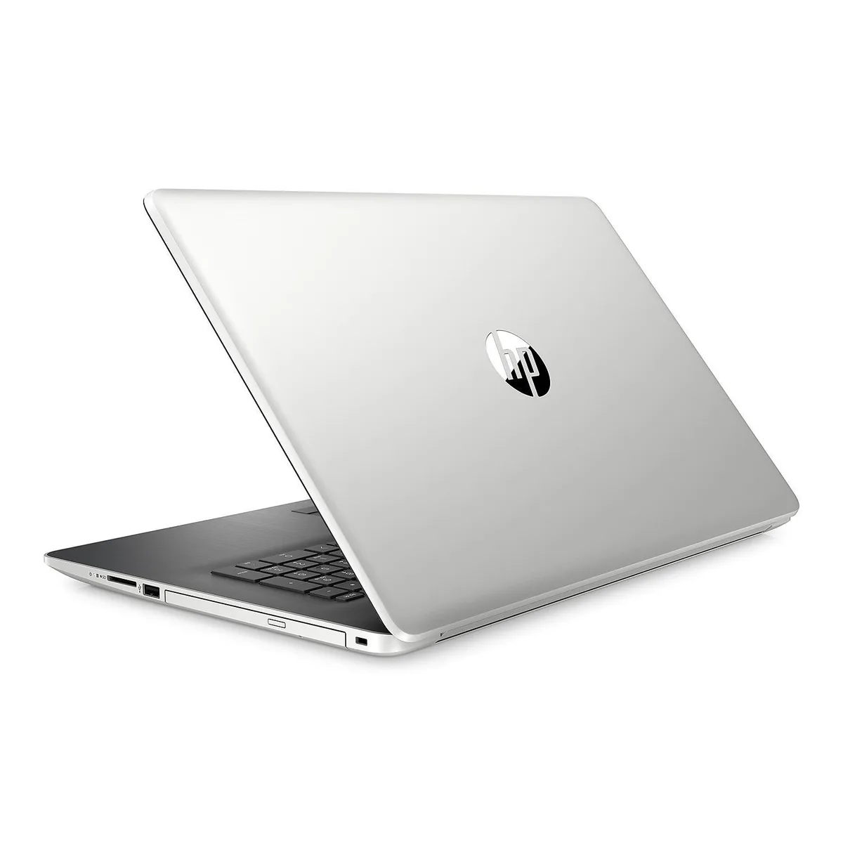 Silver 17.3 inch laptop with DVD drive and backlit keyboard
