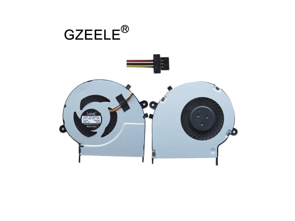 Laptop CPU cooling fan black plastic housing with blades and connector