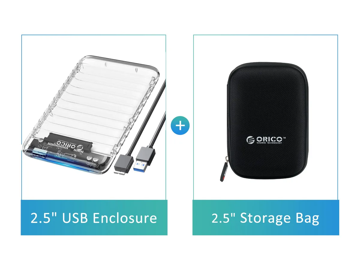 Orico Orico 2.5" Transparent USB 3.0 SATA Drive Enclosure — photo du produit