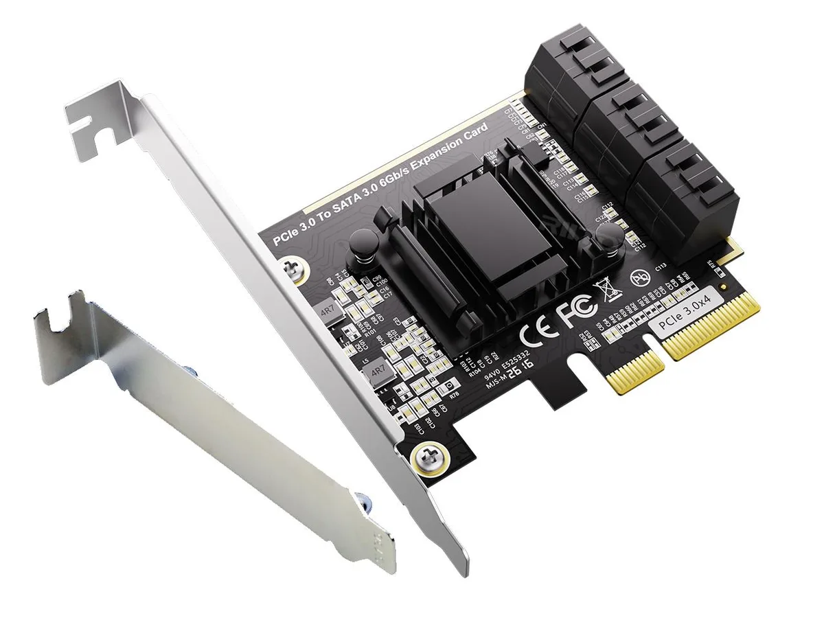 RIITOP RIITOP 6-Port SATA III 6 Gbps RAID Controller ASM1166 PCIe x4 — termékfotó