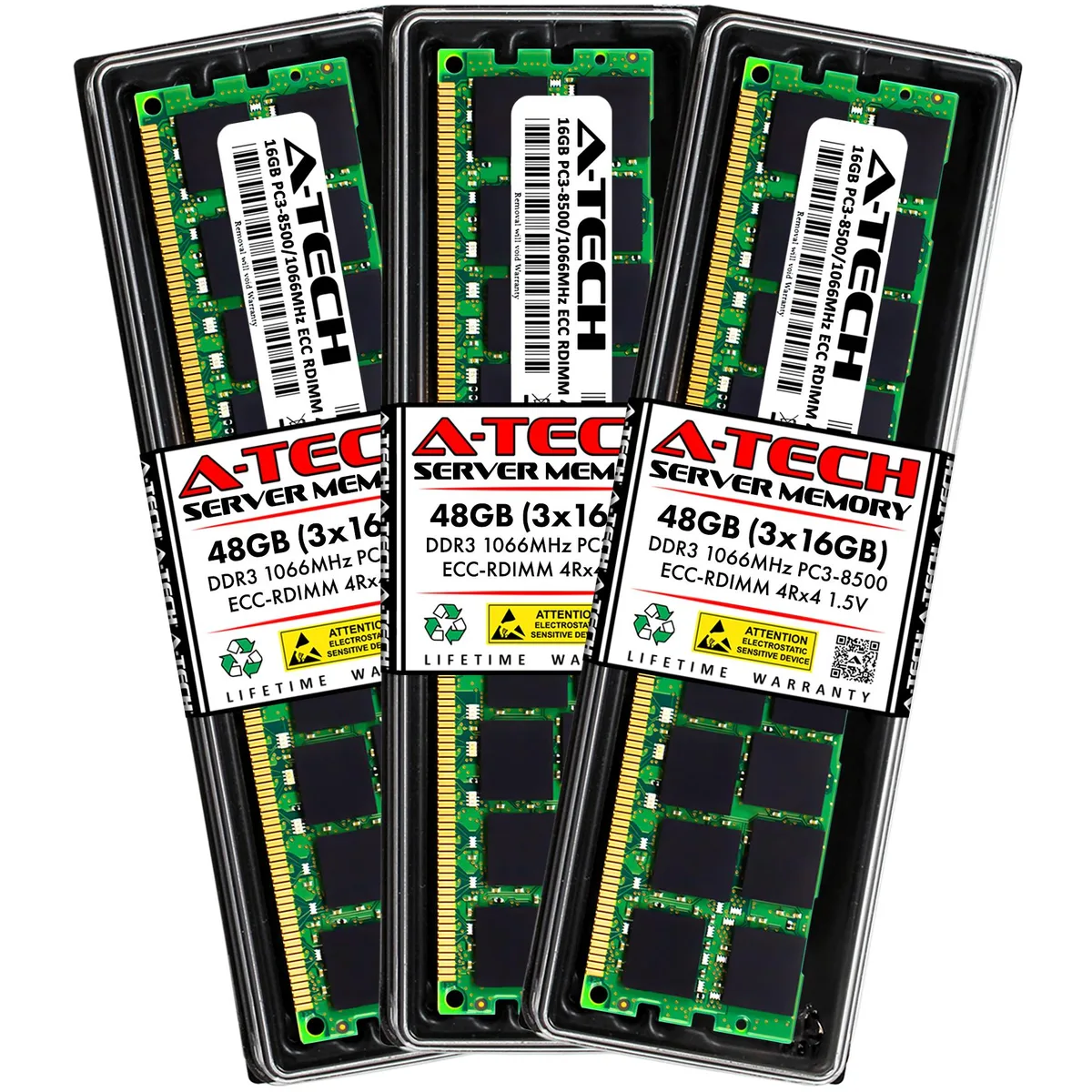 A-Tech A-Tech 48GB Kit (3x16GB) DDR3 1066 ECC RDIMM 240-Pin Mac Pro Memory Upgrade — صورة المنتج