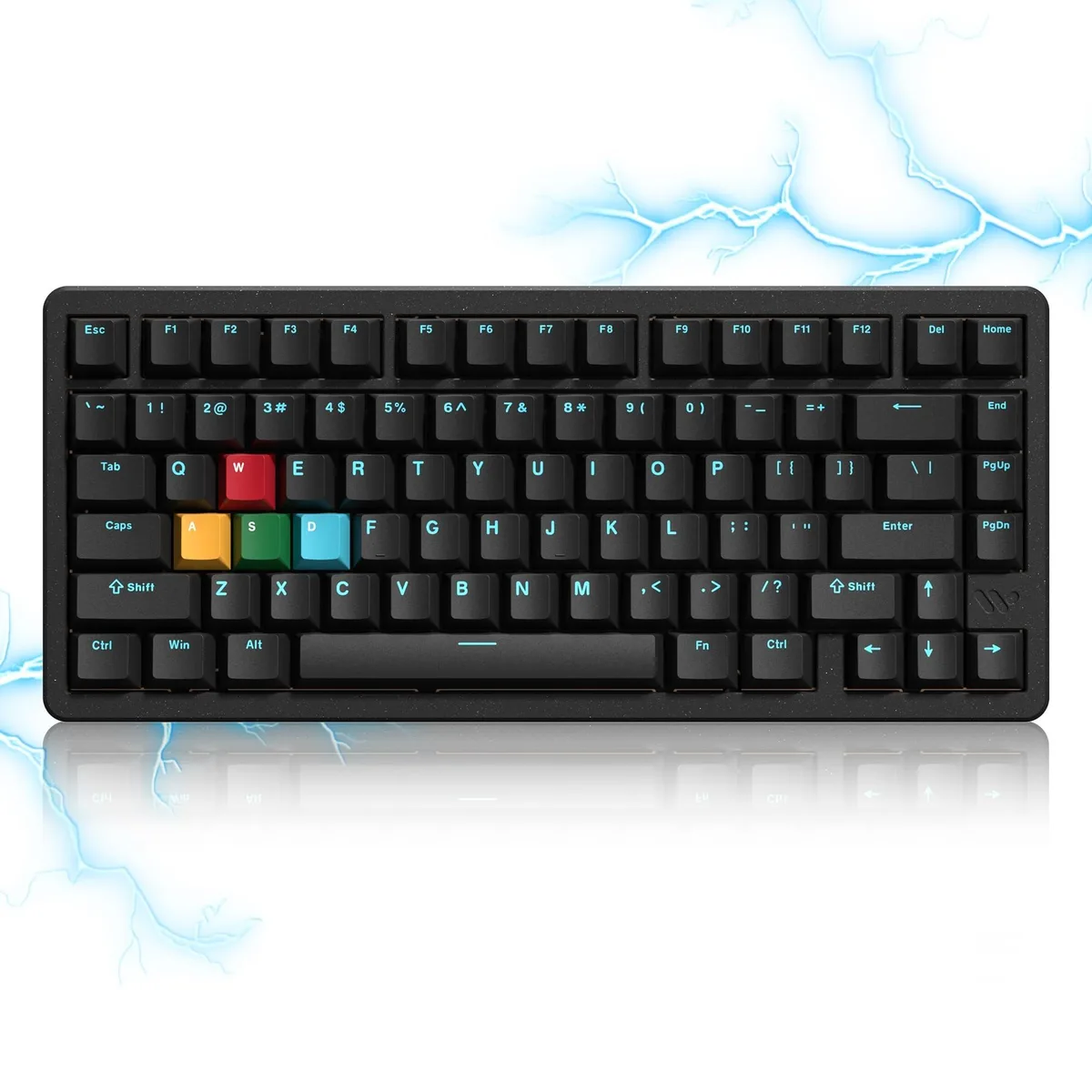 Black aluminum 75% keyboard with magnetic switches, wireless and wired modes