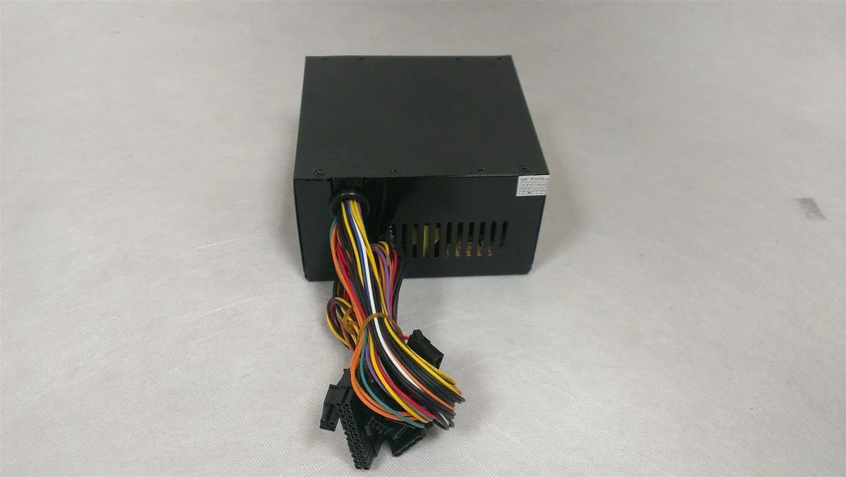 Grey ATX power supply unit with single fan