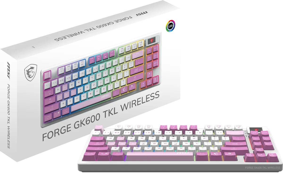 MSI MSI FORGEGK600V TKL Wireless Gaming Keyboard Violet — product photo